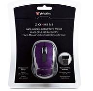 Mouse Verbatim Travel Óptico 97473, Inalámbrico, Morado