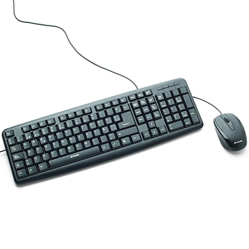 Kit de Teclado y Mouse Verbatim USB, Negro (Español)/98111