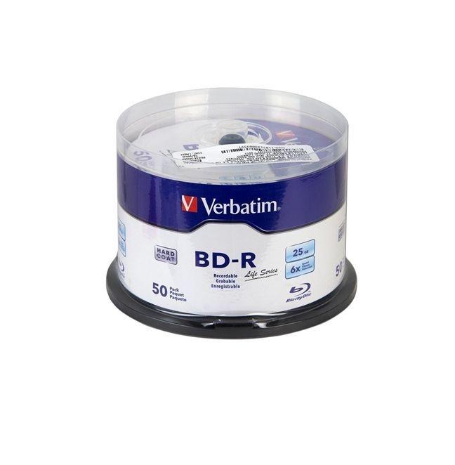 Verbatim Torre de Discos Virgenes Blu-Ray, BD-R 6x, 25GB, 50 Piezas
