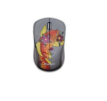 Mouse Verbatim 98615 Multi-Trac LED Azul, Inalámbrico, Tatoo Koi
