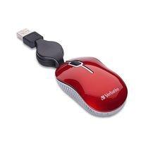 Mouse Verbatim Óptico 98619, Alámbrico, USB, Rojo