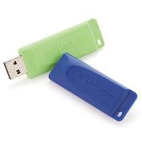 Memoria USB Verbatim Store 'n' Go, 16GB, USB 2.0, Azul/Verde, 2 Piezas