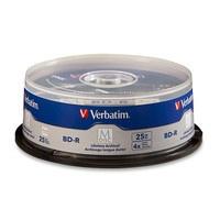 Verbatim Discos Virgenes para Blu-Ray, BD-R, 4x, 25GB, 25 Piezas