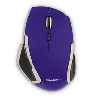 Mouse Verbatim Deluxe LED Azul con 6 Botones, Inalámbrico, Morado
