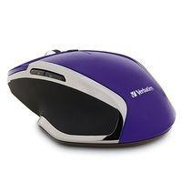 Mouse Verbatim Deluxe LED Azul con 6 Botones, Inalámbrico, Morado