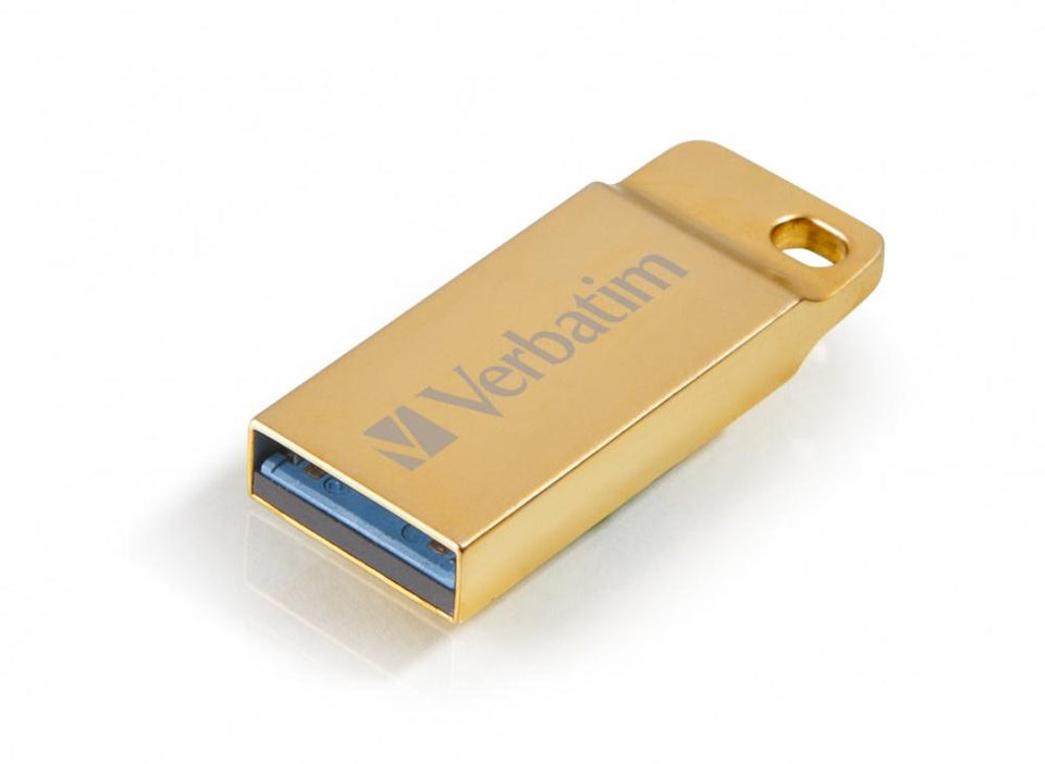 Memoria USB Verbatim Metal Executive, 64GB, USB 3.0, Dorado