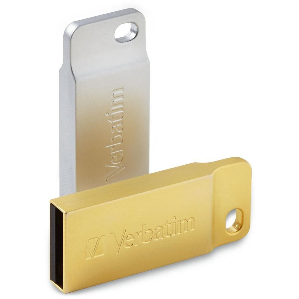 Memoria USB Verbatim Metal Executive, 64GB, USB 3.0, Dorado
