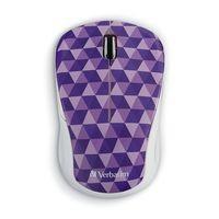 Mouse Verbatim Blue LED 99746, RF Inalámbrico, Púrpura/Blanco
