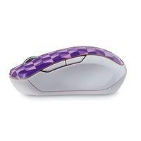 Mouse Verbatim Blue LED 99746, RF Inalámbrico, Púrpura/Blanco