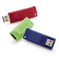 Memoria USB Verbatim Store 'n' Go, 32GB, USB 2.0, Multicolor, 3 Piezas