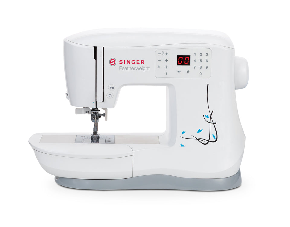 Máquina de coser Singer C240, Featherweight, 70 Puntadas, Electrónica, 200 Bordados, Color Blanco