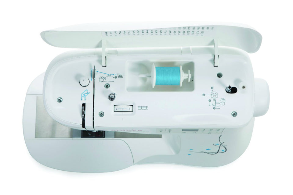 Máquina de coser Singer C240, Featherweight, 70 Puntadas, Electrónica, 200 Bordados, Color Blanco