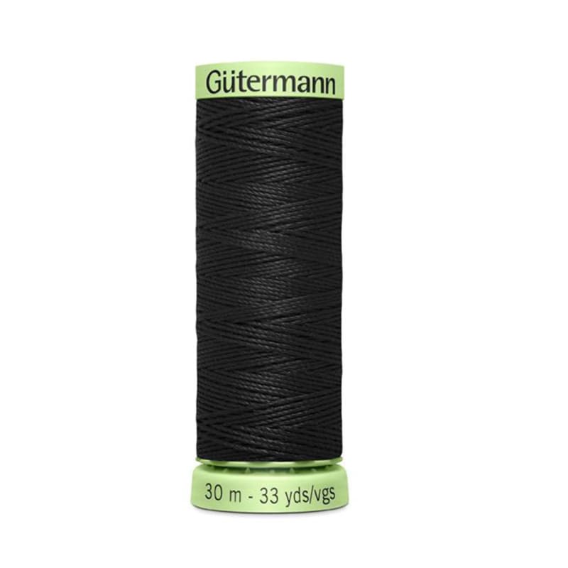 Hilo Gutermann para Ojales y Pespuntes, para Máquina de coser, Color Negro, Mara 1003, de 30 mts, caja con 6 piezas mismo color