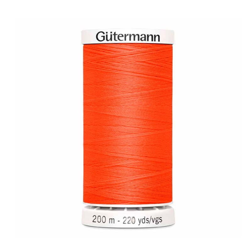 Hilo Gutermann Maralon, para Costura a Mano y Máquina de coser, Color Naranja, con 200 mts. Caja con 12 Carretes del mismo color