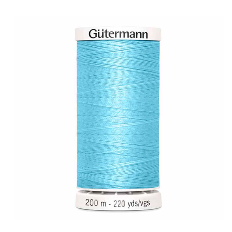Hilo Gutermann Maralon, para Costura a Mano y Máquina de coser, Color Azul Claro, con 200 mts. Caja con 12 Carretes del mismo color
