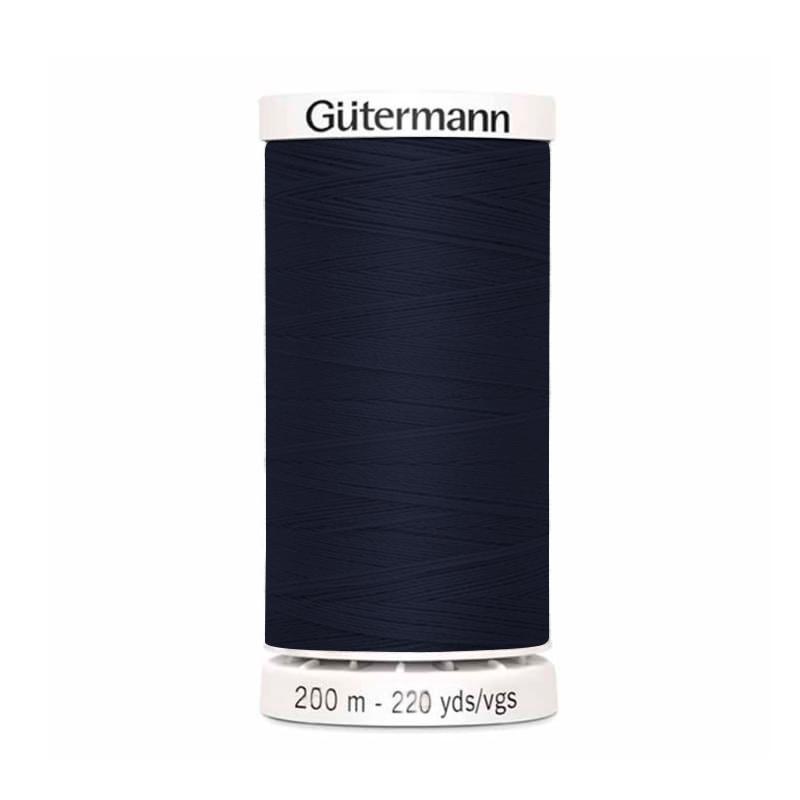 Hilo Gutermann Maralon, para Costura a Mano y Máquina de coser, Color Azul Marino, con 200 mts. Caja con 12 Carretes del mismo color