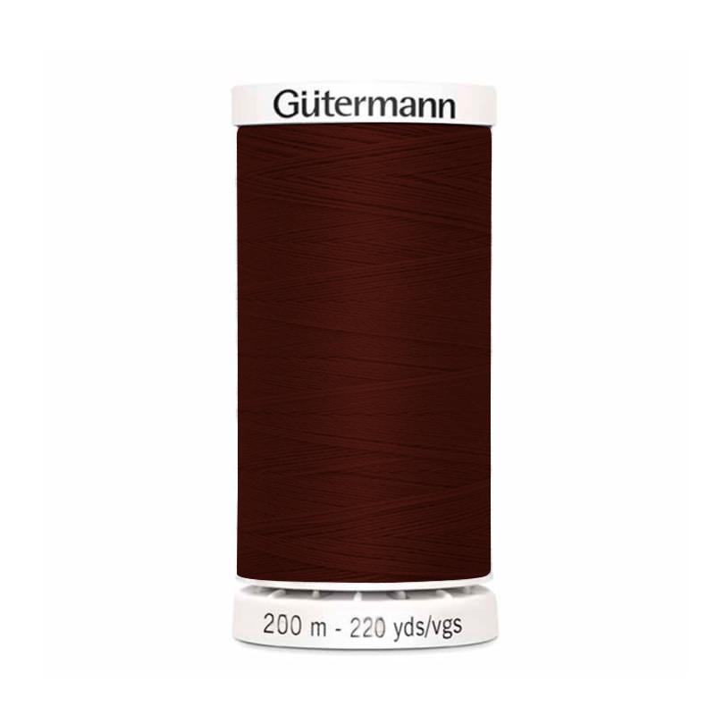 Hilo Gutermann Maralon, para Costura a Mano y Máquina de coser, Color Café, con 200 mts. Caja con 12 Carretes del mismo color