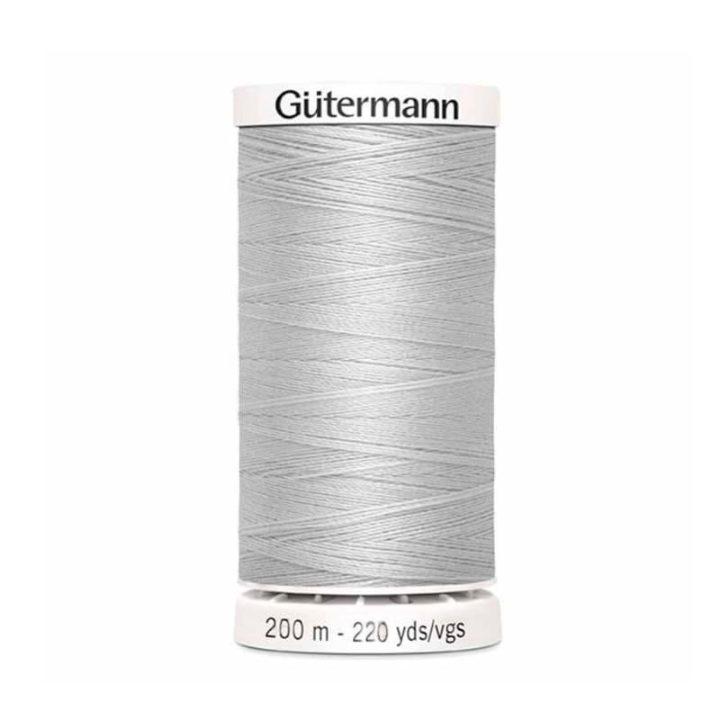 Hilo Gutermann Premium, para Costura a Mano y Máquina de coser, Color Gris Claro, con 200 mts. Poliéster, caja con 6 carretes del mismo color