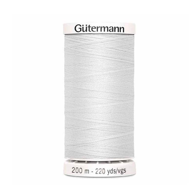Hilo Gutermann Premium, para Costura a Mano y Máquina de coser, Color Blanco, con 200 mts. Poliéster, caja con 6 carretes del mismo color