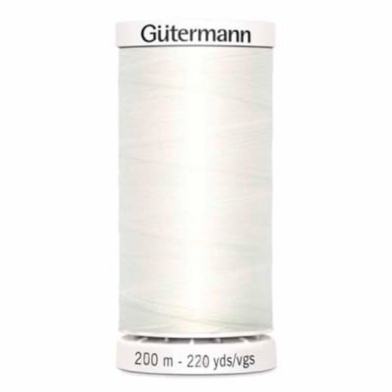 Hilo Gutermann Premium, para Costura a Mano y Máquina de coser, Color Hueso, con 200 mts. Poliéster, caja con 6 carretes del mismo color