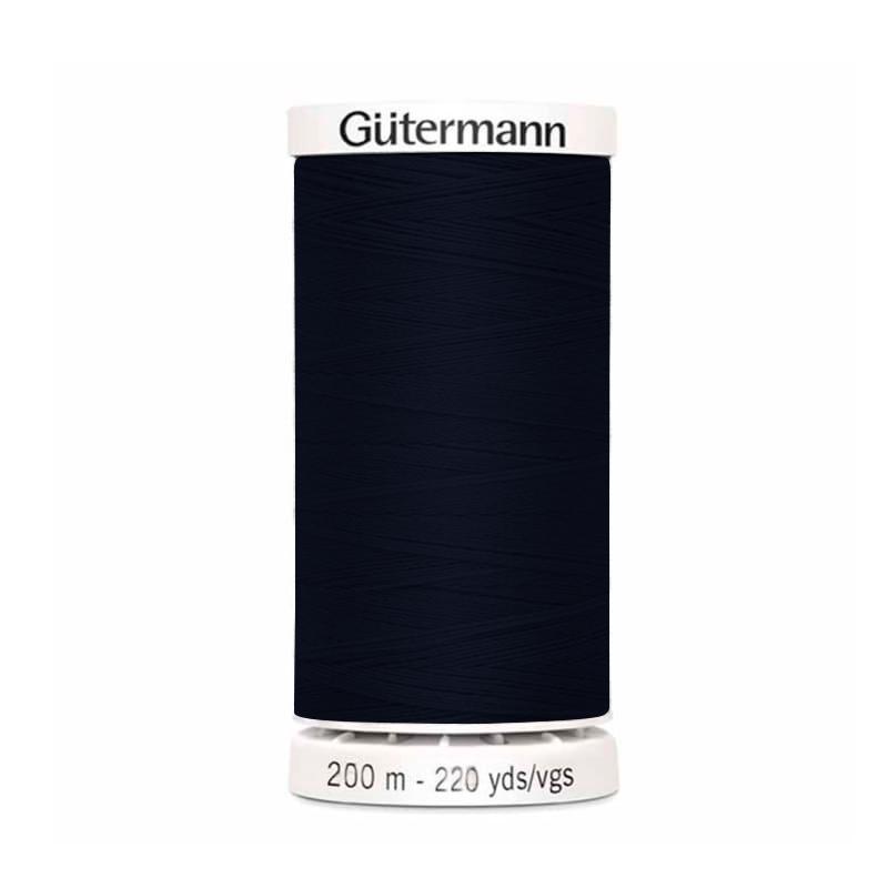 Hilo Gutermann Premium, para Costura a Mano y Máquina de coser, Color Azul Marino, con 200 mts. Poliéster, caja con 6 carretes del mismo color