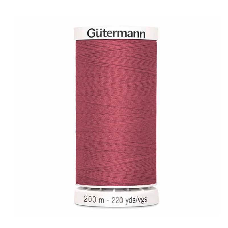 Hilo Gutermann Premium, para Costura a Mano y Máquina de coser, Color Palo de Rosa, con 200 mts. Poliéster, caja con 6 carretes del mismo color