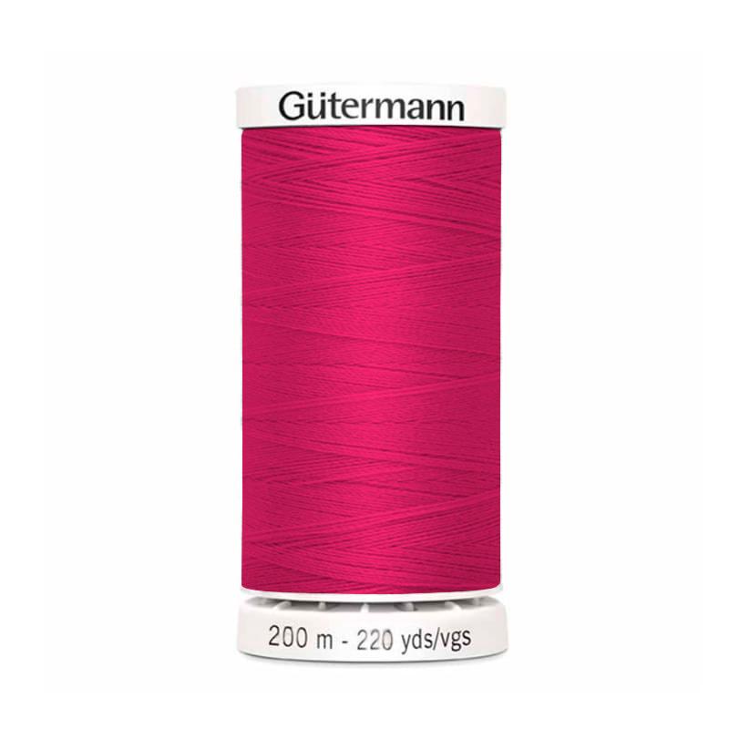 Hilo Gutermann Premium, para Costura a Mano y Máquina de coser, Color Fiusha, con 200 mts. Poliéster, caja con 6 carretes del mismo color