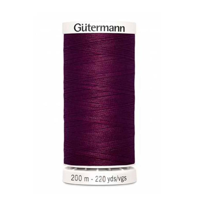 Hilo Gutermann Premium, para Costura a Mano y Máquina de coser, Color Guinda, con 200 mts. Poliéster, caja con 6 carretes del mismo color