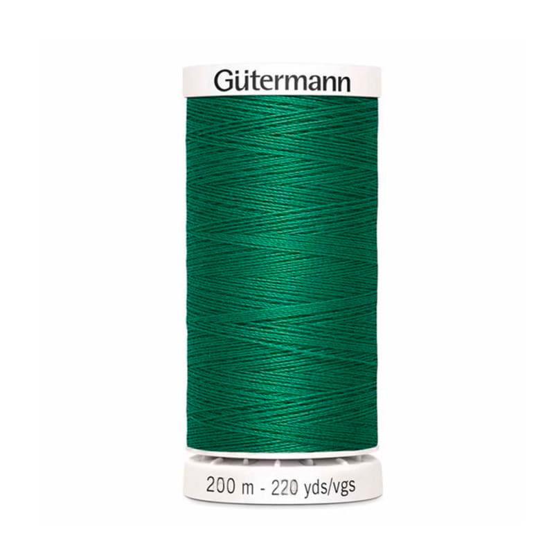 Hilo Gutermann Premium, para Costura a Mano y Máquina de coser, Color Verde, con 200 mts. Poliéster, caja con 6 carretes del mismo color