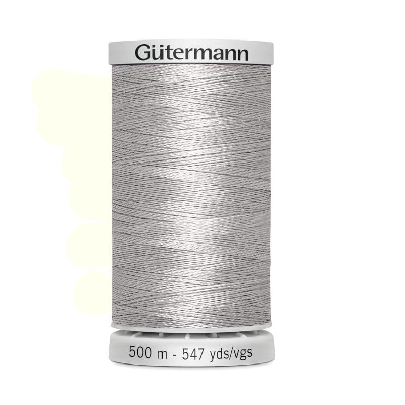 Hilo Gutermann Trilobal, para Máquina bordadora, Color Gris Claro, de 500 mts. Caja con 5 carretes, mismo color