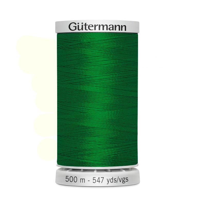 Hilo Gutermann Trilobal, para Máquina bordadora, Color Verde, de 500 mts. Caja con 5 carretes, mismo color