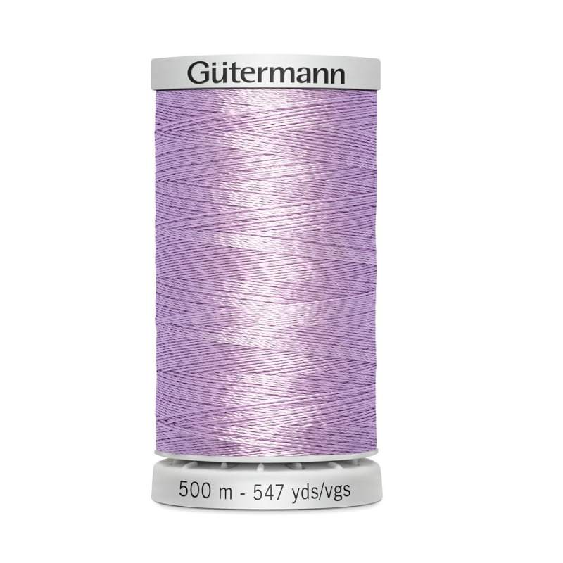 Hilo Gutermann Trilobal, para Máquina bordadora, Color Lila, de 500 mts. Caja con 5 carretes, mismo color