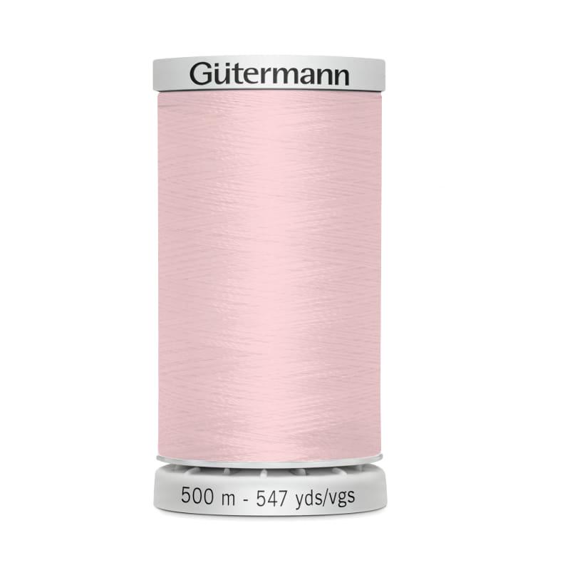 Hilo Gutermann Trilobal, para Máquina bordadora, Color Rosa Claro, de 500 mts. Caja con 5 carretes, mismo color