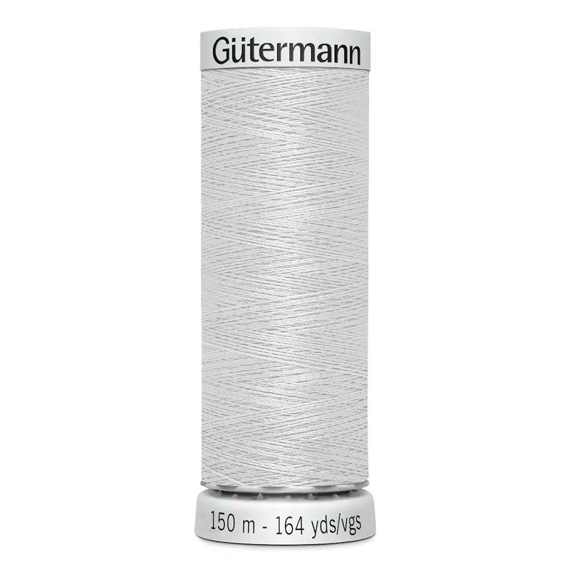 Hilo Gutermann Trilobal, para Máquina bordadora, Color Blanco, de 150 mts. Caja con 6 carretes, mismo color