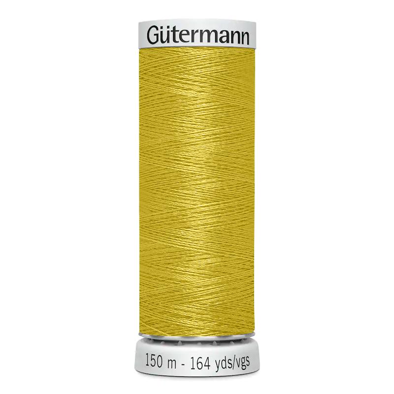 Hilo Gutermann Trilobal, para Máquina bordadora, Color Amarillo, de 150 mts. Caja con 6 carretes, mismo color