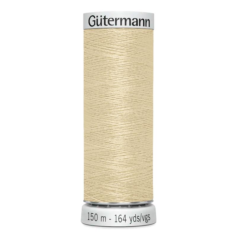 Hilo Gutermann Trilobal, para Máquina bordadora, Color Caqui, de 150 mts. Caja con 6 carretes, mismo color