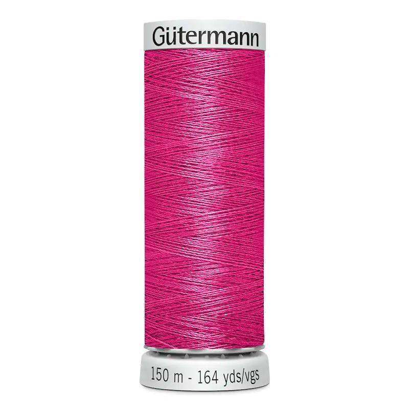 Hilo Gutermann Trilobal, para Máquina bordadora, Color Fiusha, de 150 mts. Caja con 6 carretes, mismo color