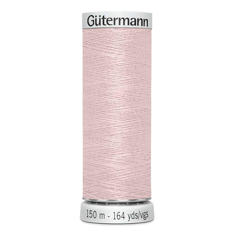 Hilo Gutermann Trilobal, para Máquina bordadora, Color Rosa Claro, de 150 mts. Caja con 6 carretes, mismo color