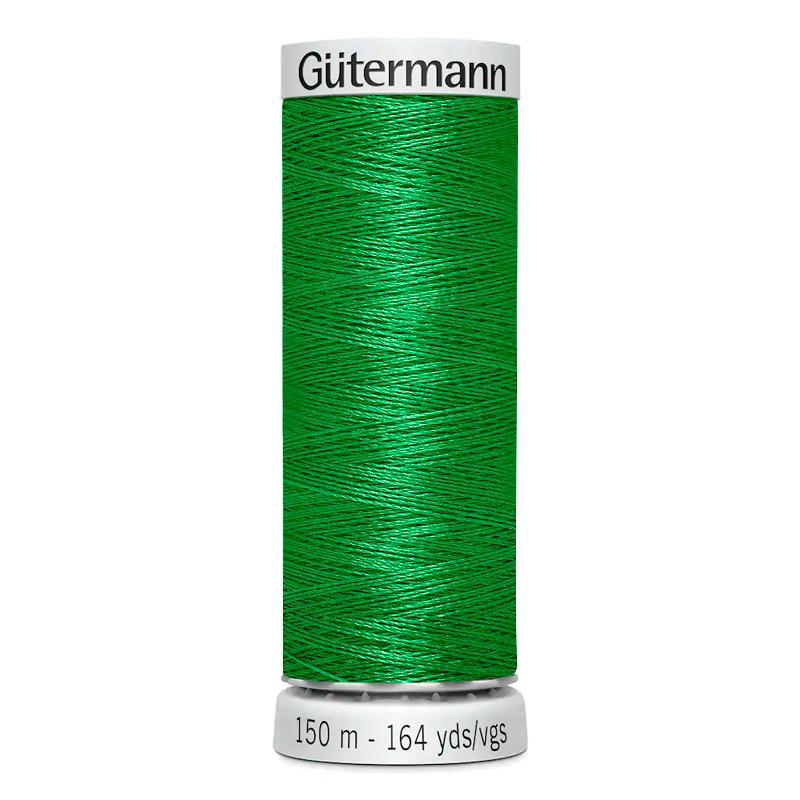 Hilo Gutermann Trilobal, para Máquina bordadora, Color Verde, de 150 mts. Caja con 6 carretes, mismo color