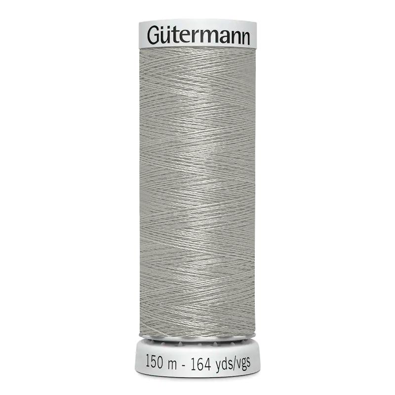 Hilo Gutermann Trilobal, para Máquina bordadora, Color Gris Plata, de 150 mts. Caja con 6 carretes, mismo color