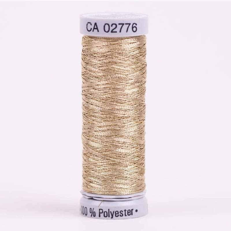 Hilo Gutermann Metalizado, para Máquina bordadora, Color Oro, de 200 mts. Caja con 5 Carretes mismo color