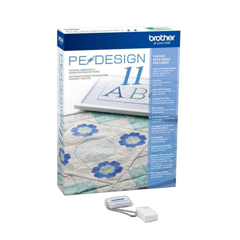 Programa de diseño de bordado PEDESIGN 11 Brother, funciones de layout, quilting, compatible con ScanNCut