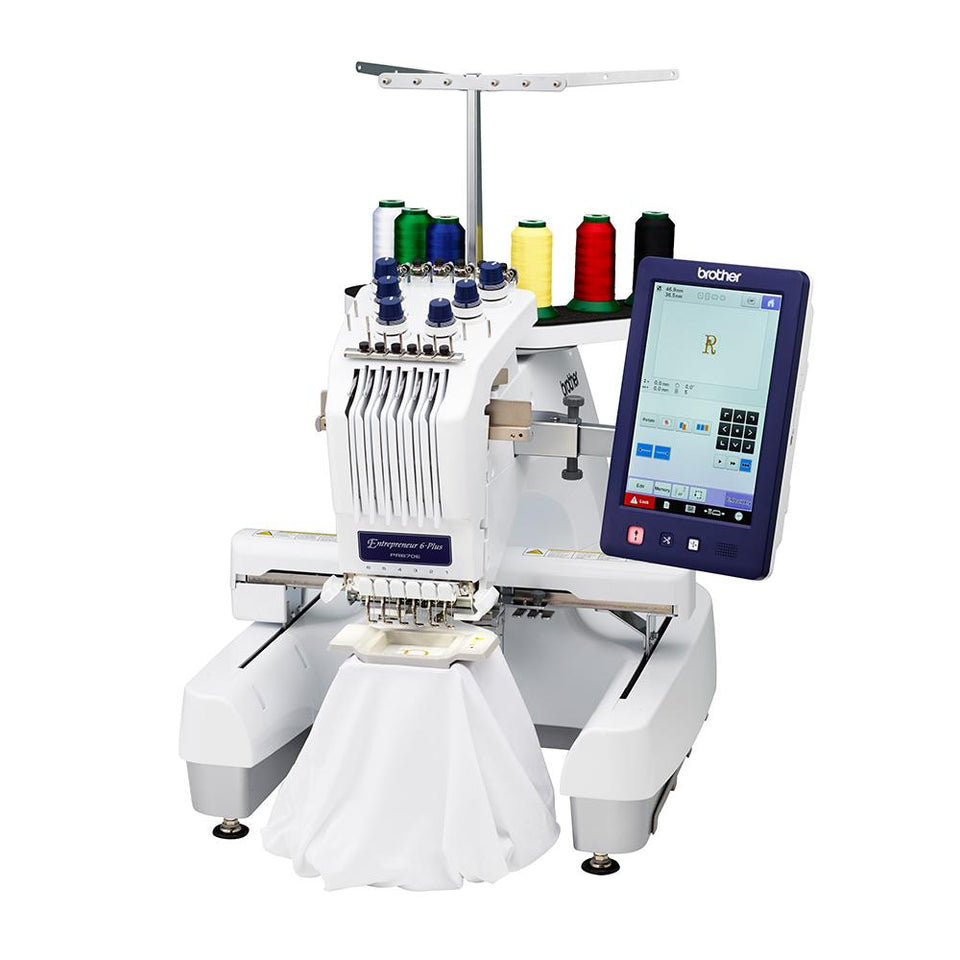 Máquina bordadora Semi-industrial Brother PR670E, 6 agujas, 257 diseños de bordado, máquina de bordar con 37 estilos de bordado