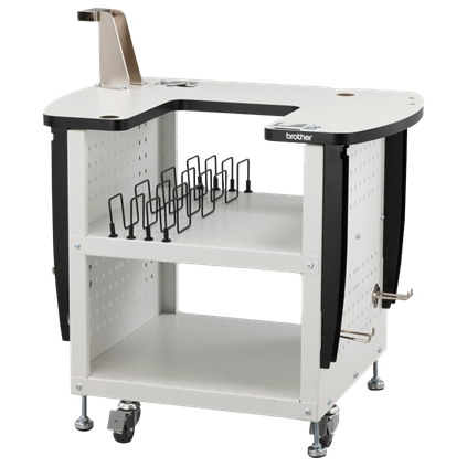 Mesa para máquina de bordar "PR" PRNSTD2 Brother, con espacios de almacenamiento de marcos y accesorios, resistente a vibraciones de uso,