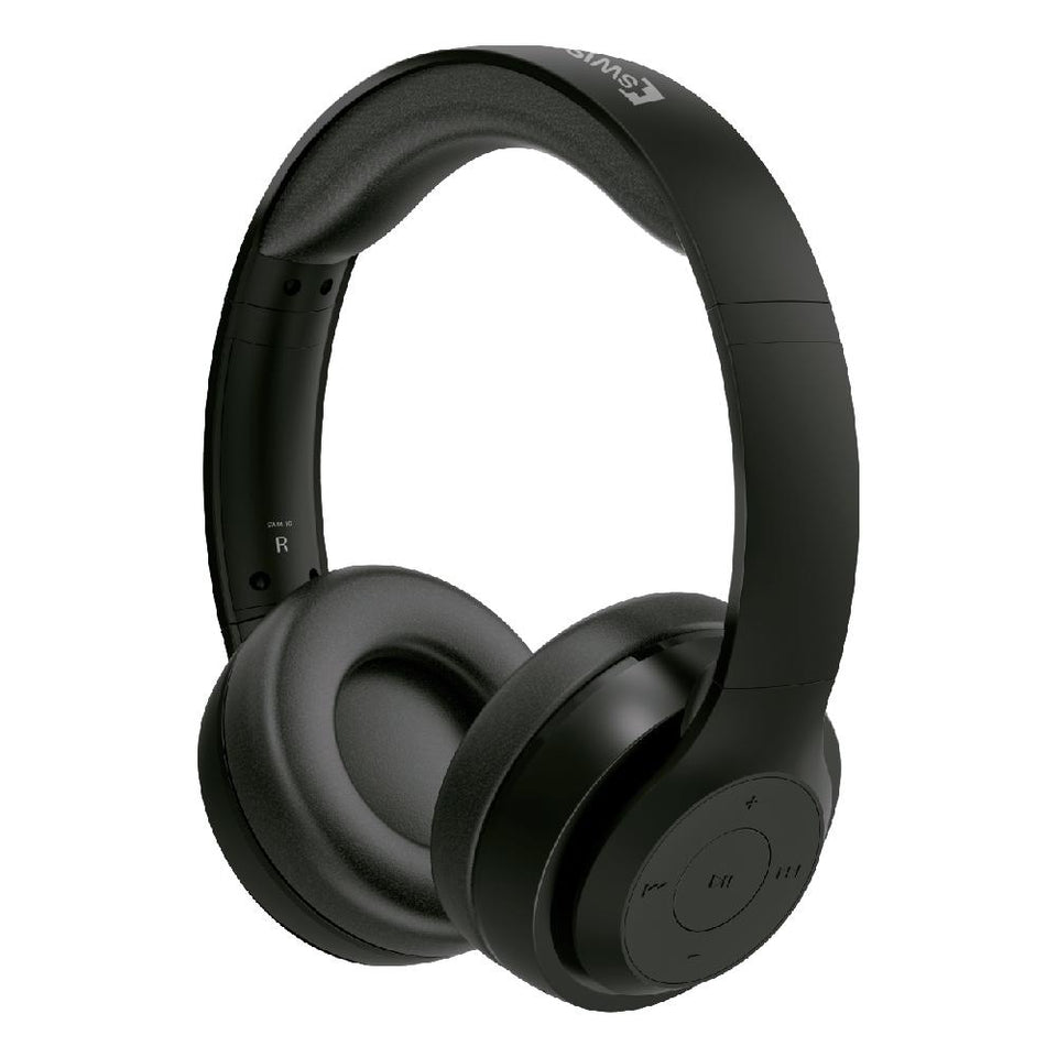 Audífonos de diadema SUPER BASS con Bluetooth y micrófono SWM-10BK swissmobility
