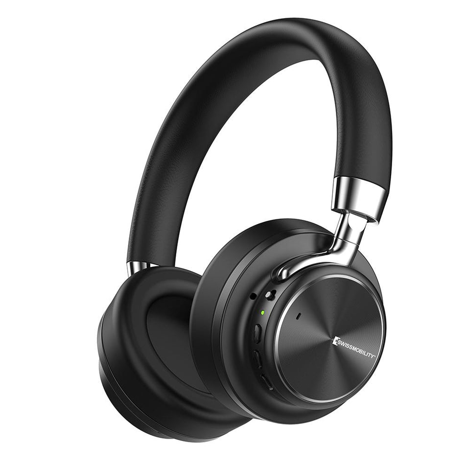 Audífonos de diadema HIGH FIDELITY (HiFi) con Bluetooth y micrófono SWM-20BK Swissmobility