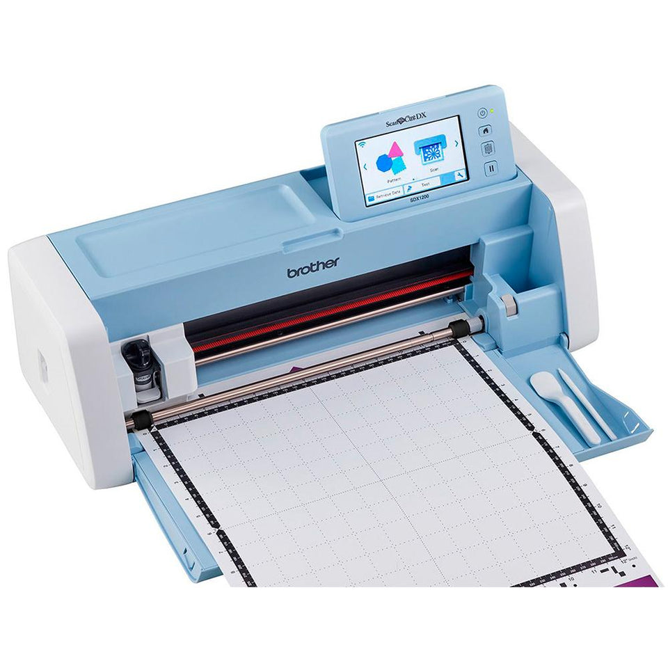 ScanNCut Brother SDX225, máquina de corte electrónico para cortar papeles y materiales plásticos, escáner integrado, 1303 diseños, 140 patrones quilting.