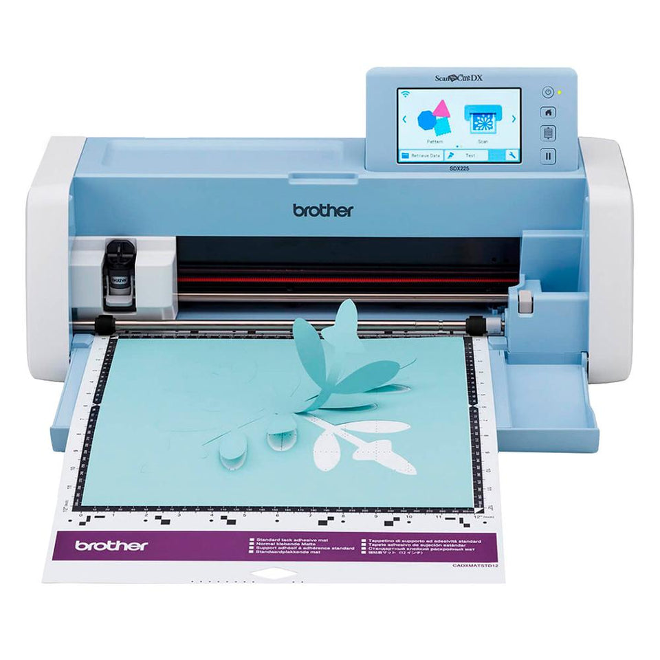 ScanNCut Brother SDX225, máquina de corte electrónico para cortar papeles y materiales plásticos, escáner integrado, 1303 diseños, 140 patrones quilting.