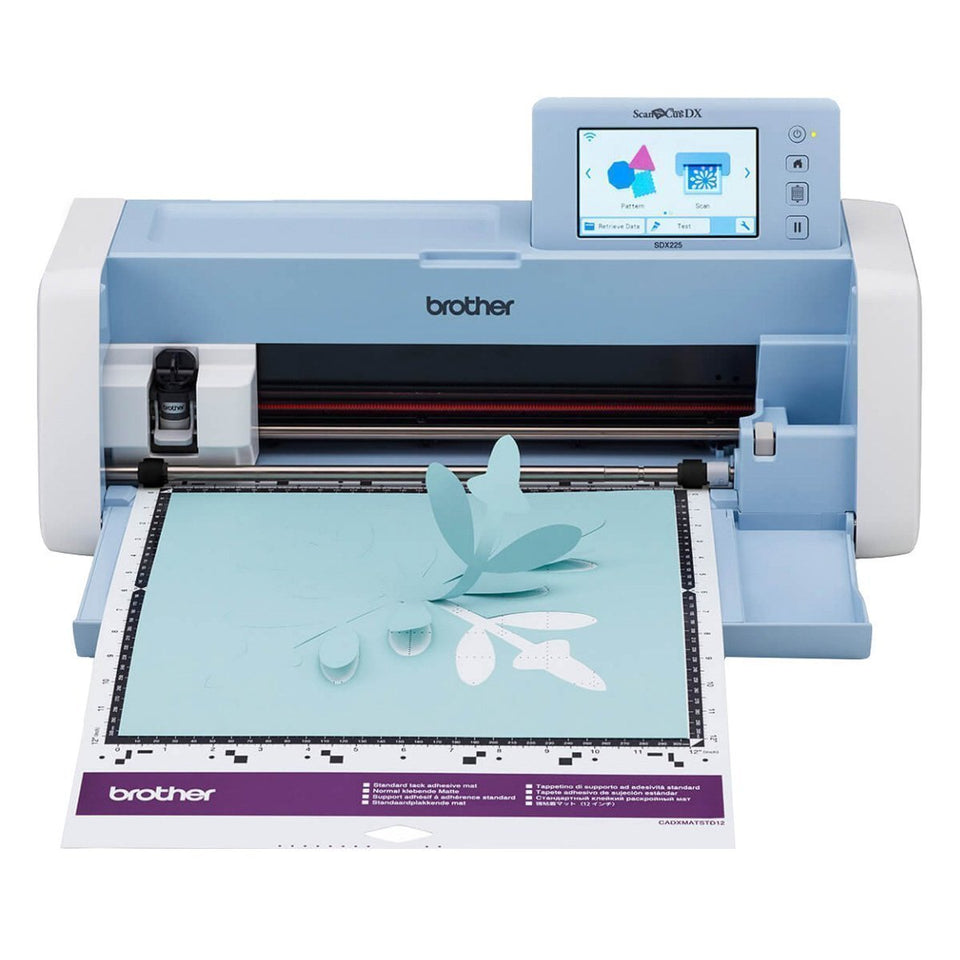 ScanNCut Brother SDX225, máquina de corte electrónico para cortar papeles y materiales plásticos, escáner integrado, 1303 diseños, 140 patrones quilting.