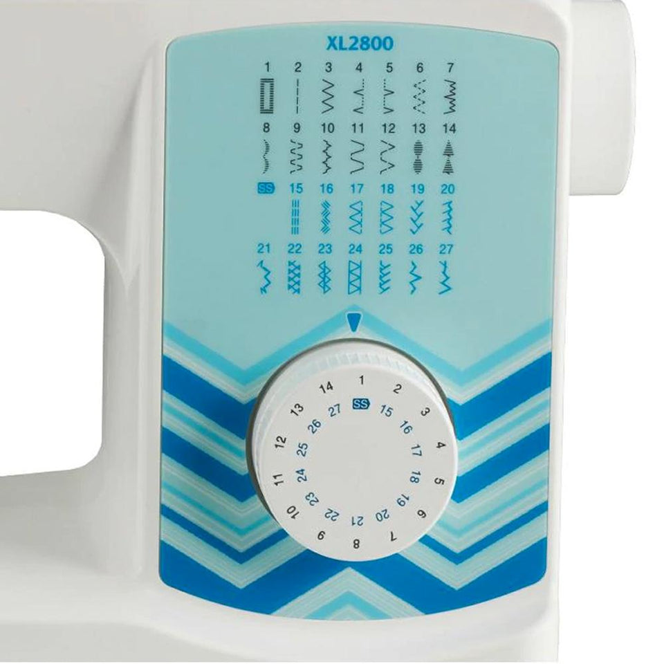 Kit Máquina de coser doméstica Brother XL2800 con set de 7 hilos incluido, máquina de coser doméstica de 27 puntadas y 63 funciones